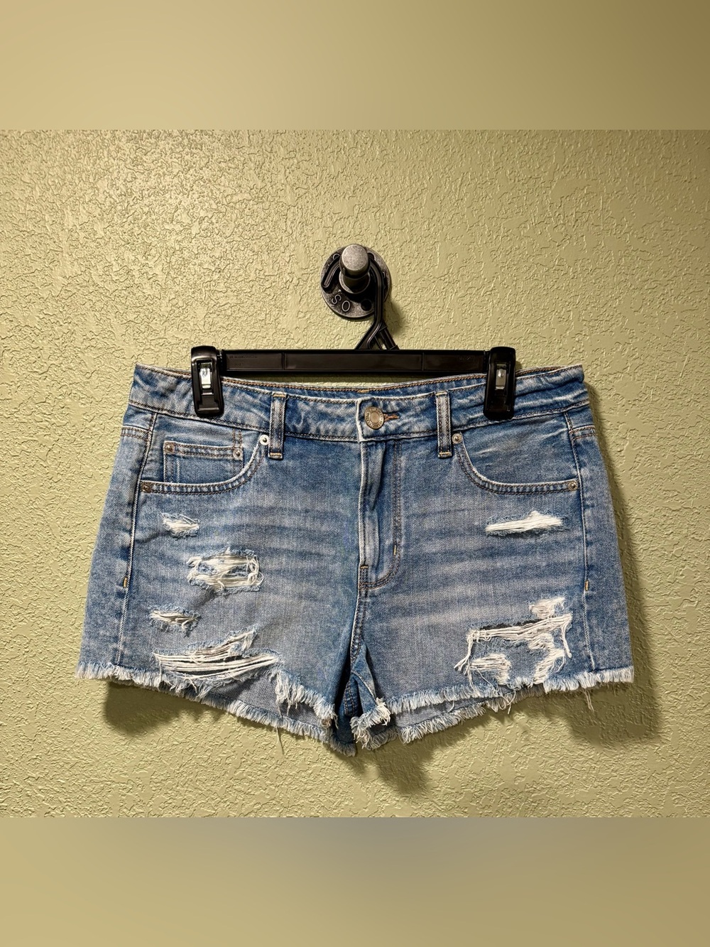 American Eagle Outfitters Medium Blue Ripped Denim Shorts